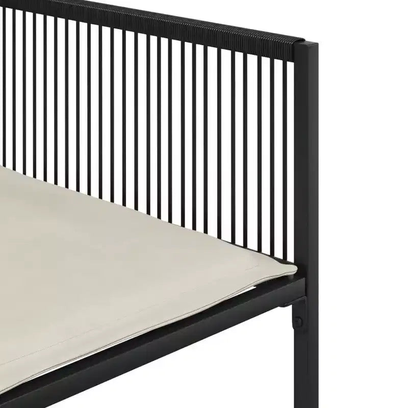 vidaXL Set da pranzo da patio con cuscini tavolo e sedia da esterno in polyrattan nero