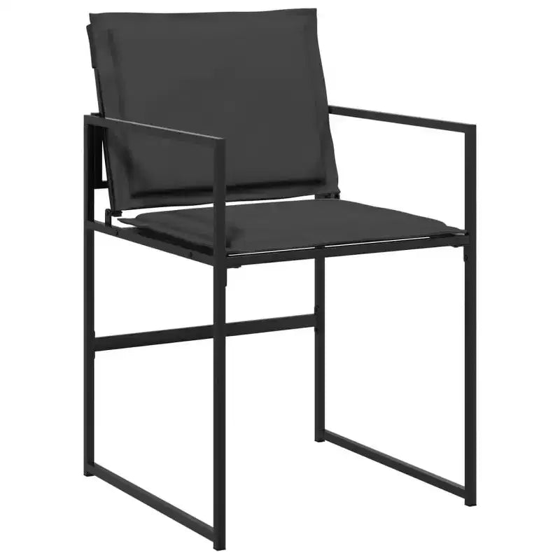vidaXL Set da pranzo da esterno con cuscini 13 pz in textilene nero - Sedie pieghevoli salvaspazio, Resistente ai raggi UV, Tavolo in vetro temperato