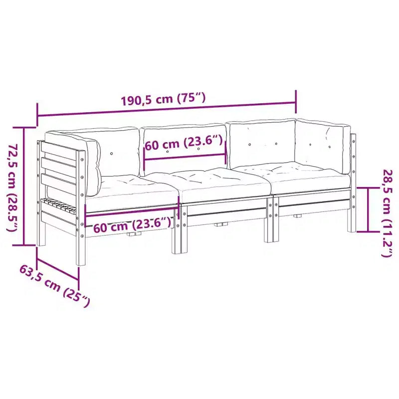 vidaXL Set Divani da Giardino Marrone cera, Crema