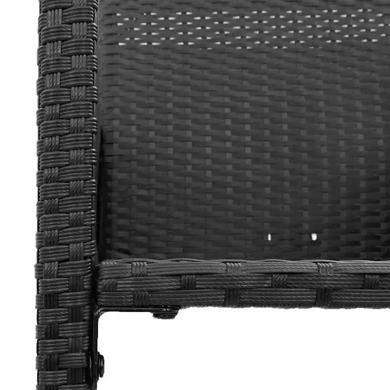 vidaXL Set da Bar 7 Pezzi da Esterno Nero - Polyrattan e Legno di Acacia Resistente alle Intemperie con Sgabelli