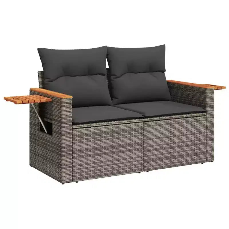 vidaXL Set divani da giardino grigio Rattan PE Materiali resistenti ai raggi UV