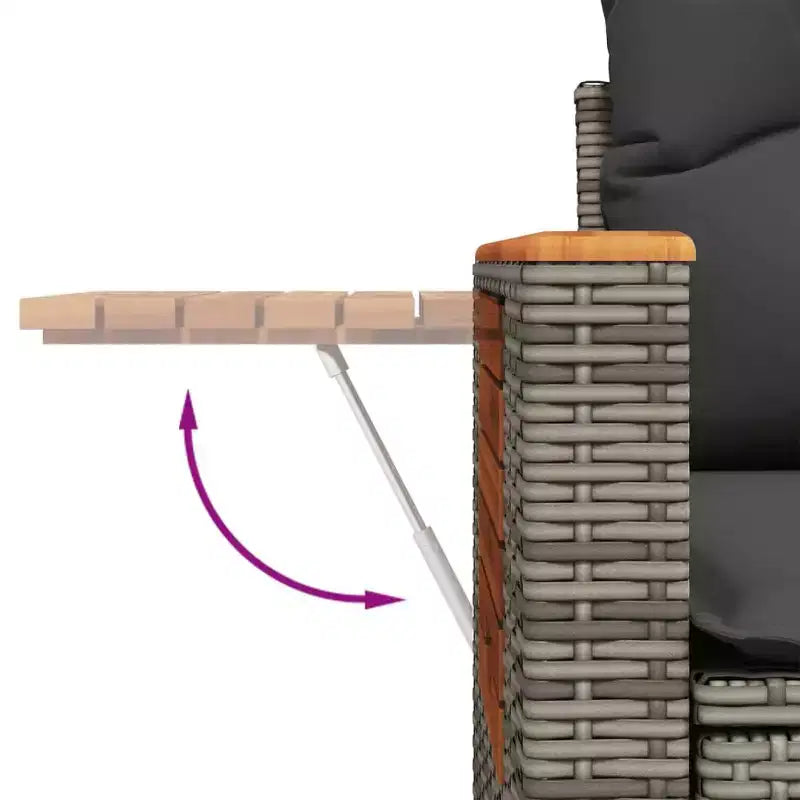 vidaXL Set divani da giardino grigio Rattan PE Materiali resistenti ai raggi UV