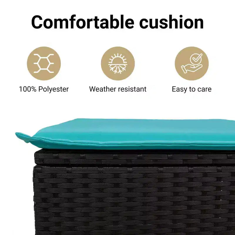 vidaXL Set Divani da Giardino 5 pz con Cuscini in Polyrattan Nero