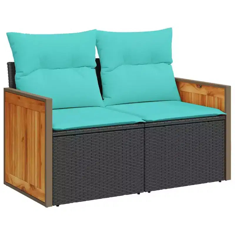 vidaXL Set Divani da Giardino 5 pz con Cuscini in Polyrattan Nero