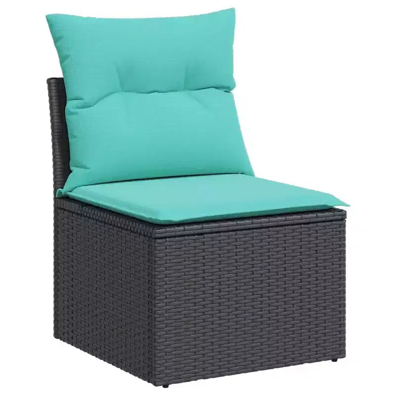 vidaXL Set Divani da Giardino 5 pz con Cuscini in Polyrattan Nero