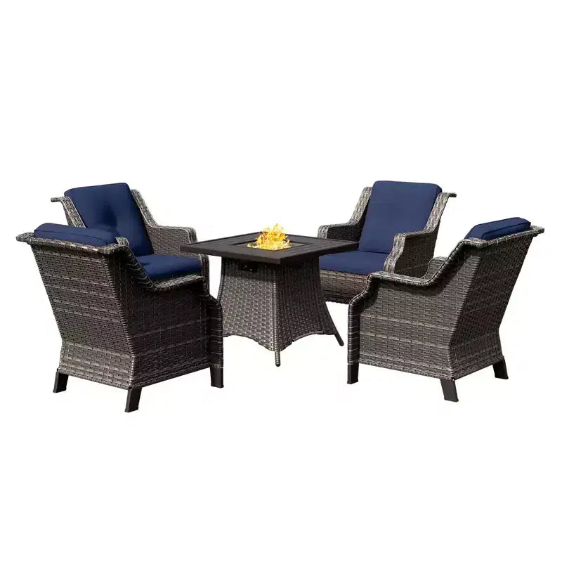 Set Salotto 4 Posti UPTIOT Con Braciere E Cuscini