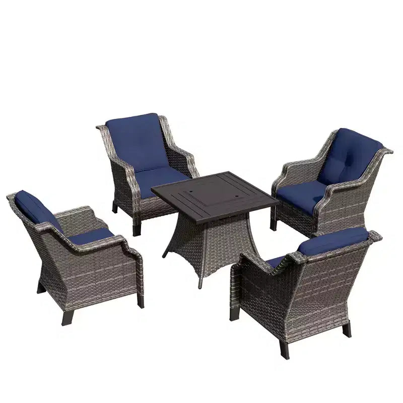 Set Salotto 4 Posti UPTIOT Con Braciere E Cuscini