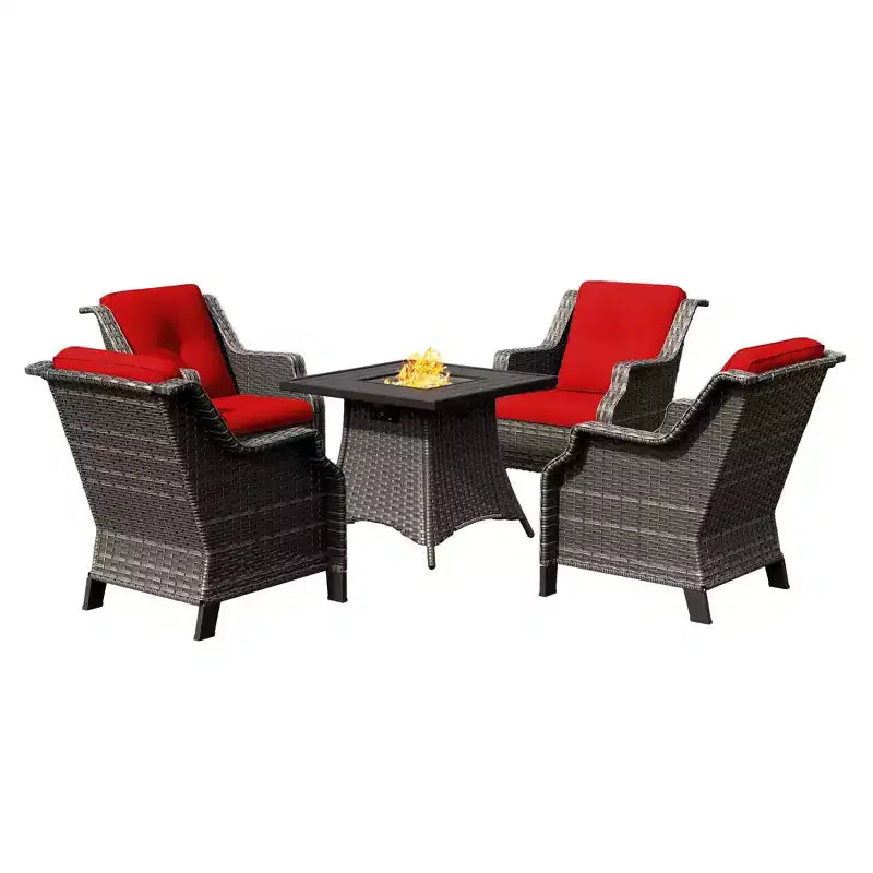 Set Salotto 4 Posti UPTIOT Con Braciere E Cuscini