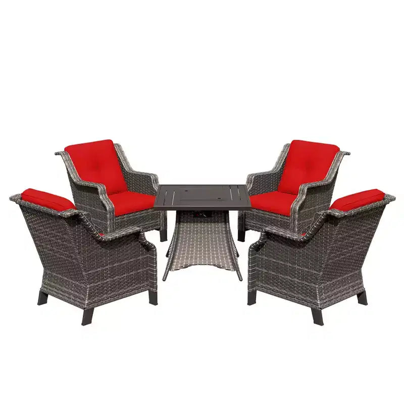 Set Salotto 4 Posti UPTIOT Con Braciere E Cuscini