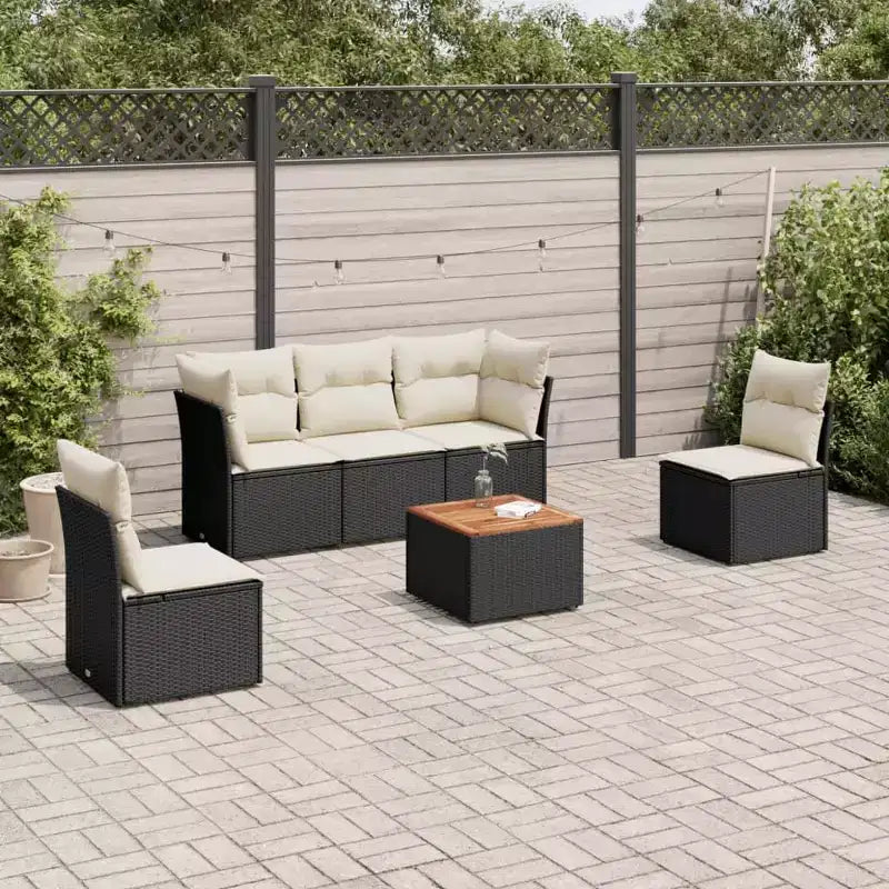 vidaXL Set Divani da Giardino Nero