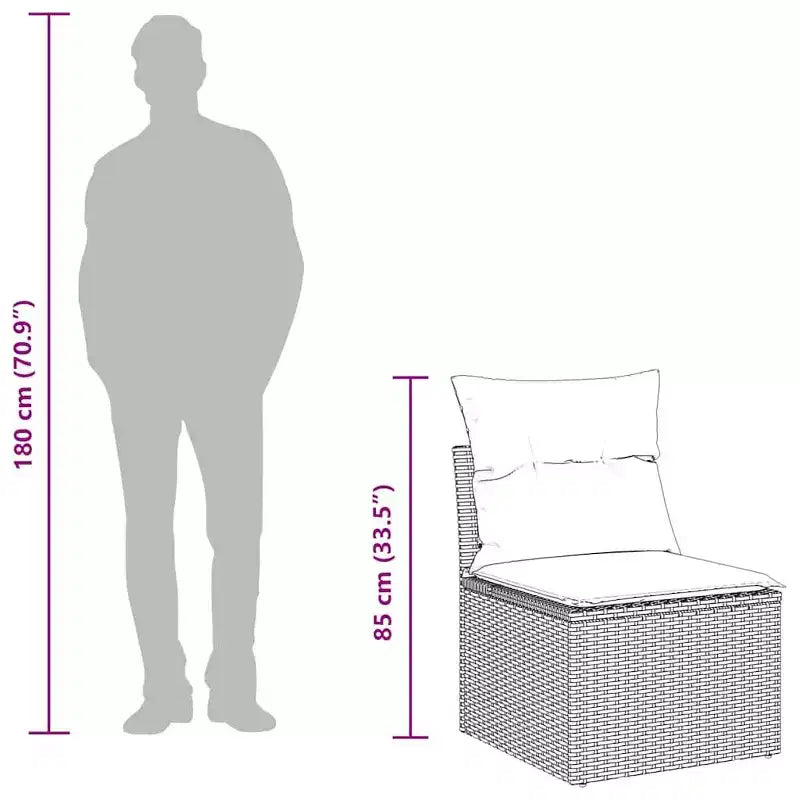 vidaXL Set Divani da Giardino Nero