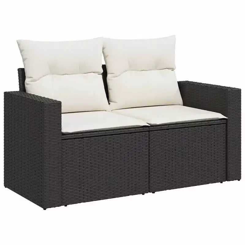 vidaXL Salotto da giardino 8 pz in polyrattan nero Materiali resistenti ai raggi UV