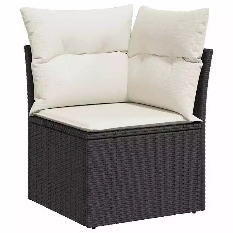 vidaXL Salotto da giardino 8 pz in polyrattan nero Materiali resistenti ai raggi UV