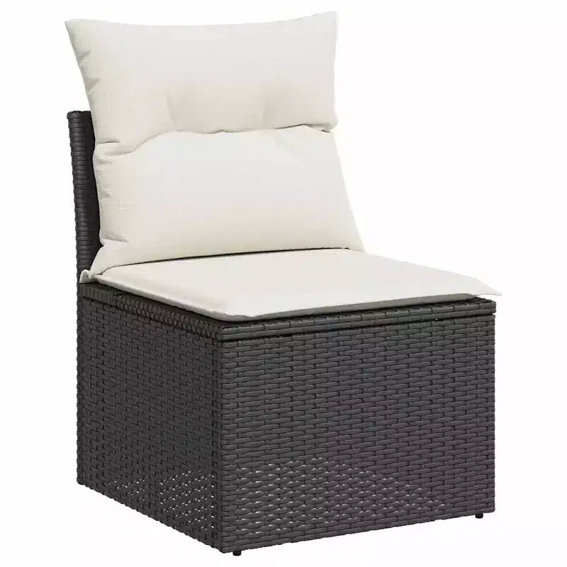 vidaXL Salotto da giardino 8 pz in polyrattan nero Materiali resistenti ai raggi UV