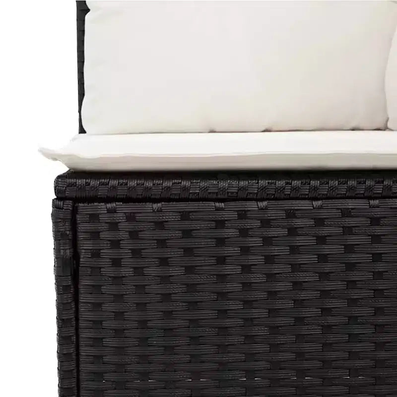 vidaXL Salotto da giardino 8 pz in polyrattan nero Materiali resistenti ai raggi UV