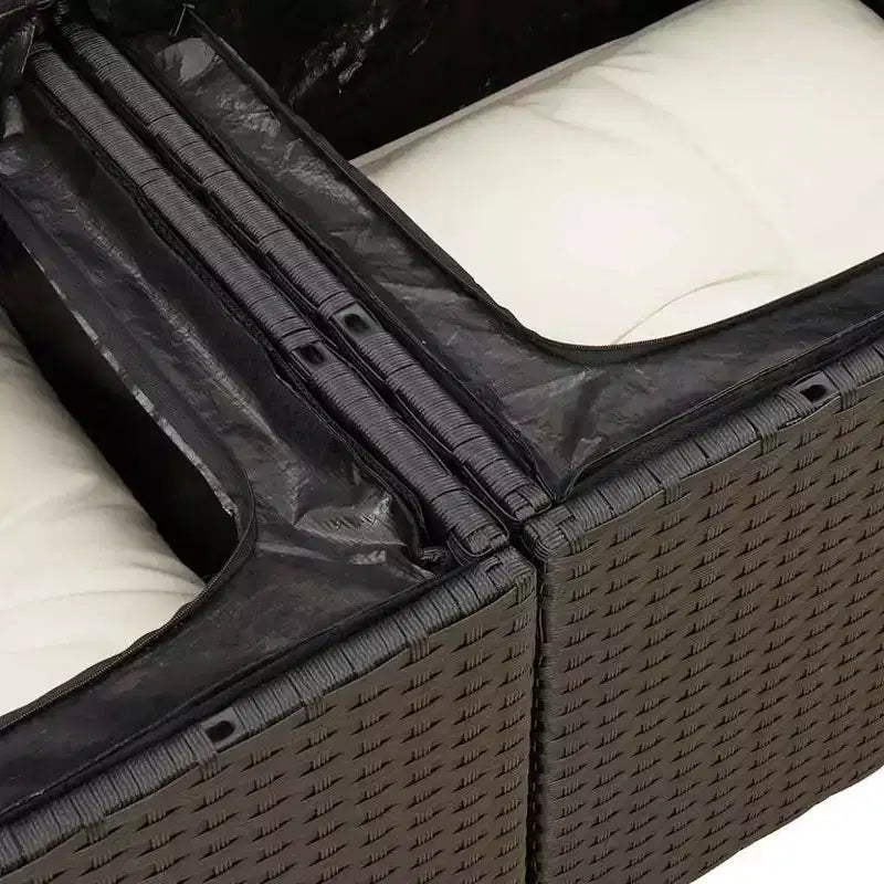 vidaXL Salotto da giardino 8 pz in polyrattan nero Materiali resistenti ai raggi UV