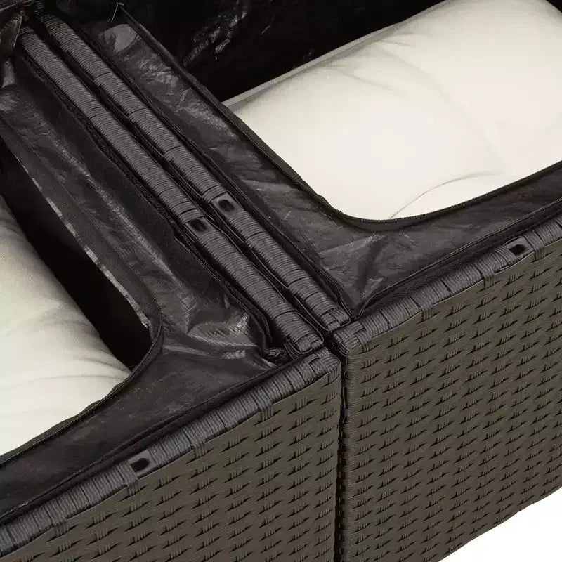 vidaXL Set Divani da Esterno a 6 Pezzi con Cuscini Nero e Crema