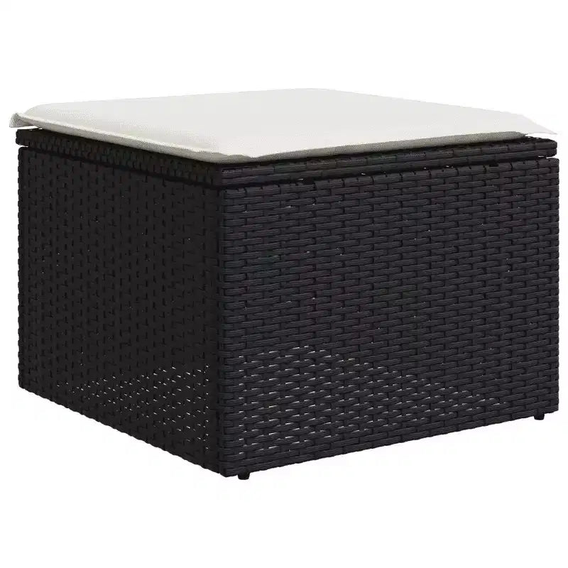 vidaXL Set divani da giardino Nero, in polyrattan, componibile, grande