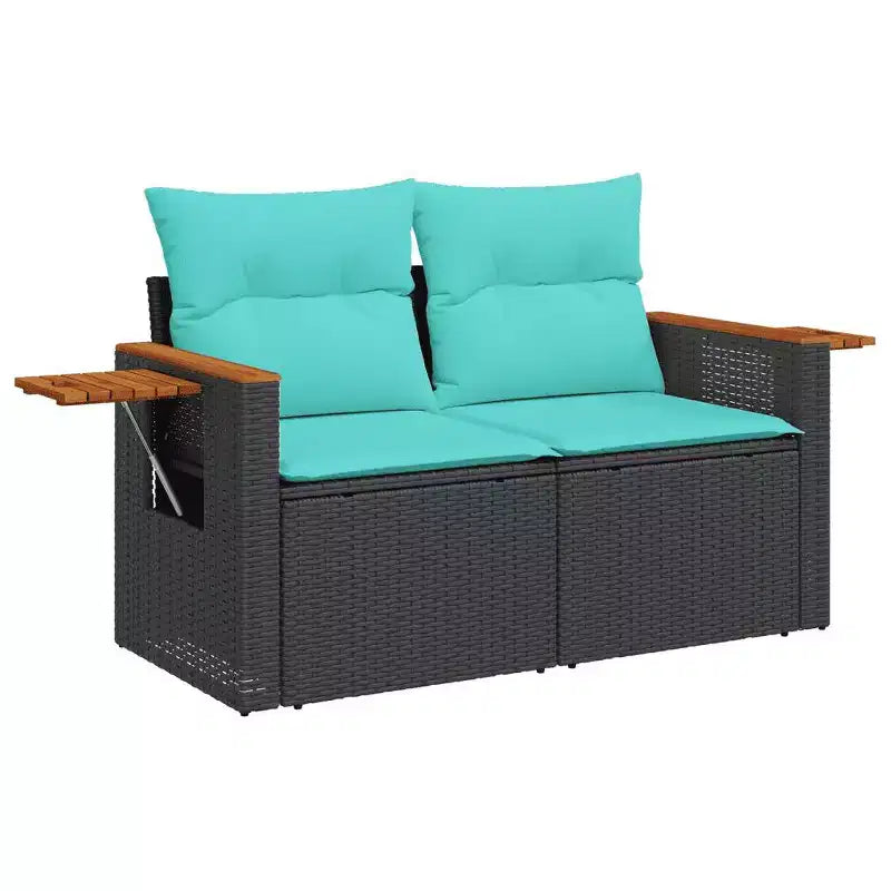 vidaXL Set Divani da Giardino 10 pz con Cuscini - Nero