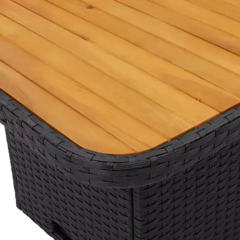 vidaXL Set da pranzo da giardino con cuscini - 2 pezzi, in polyrattan nero, tavolo da esterno e panca reclinabile