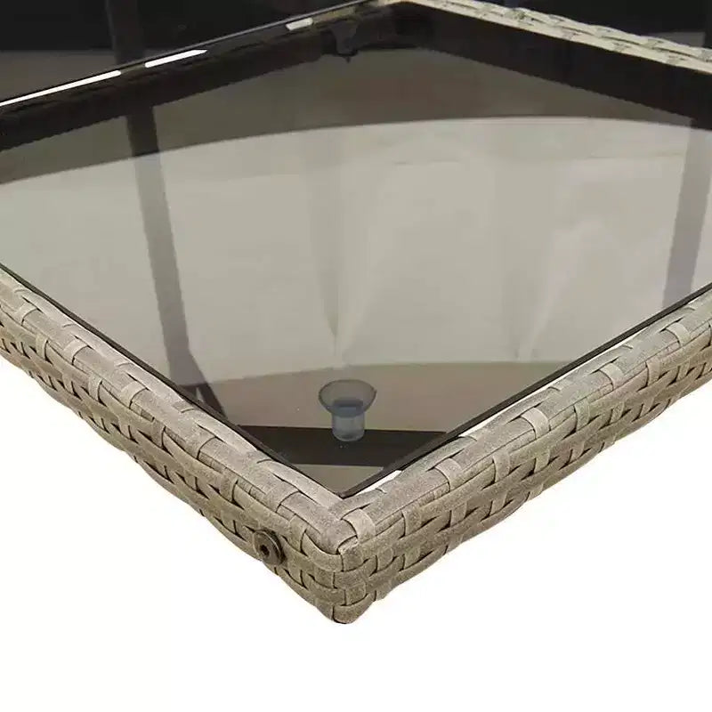 vidaXL Set da pranzo da esterno 10 pz Grigio Polyrattan 10 posti Pieghevole