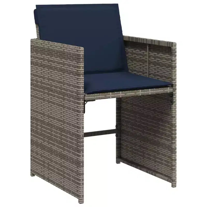 vidaXL Set da pranzo da esterno con 10 posti a sedere, in rattan PE, pieghevole, grigio