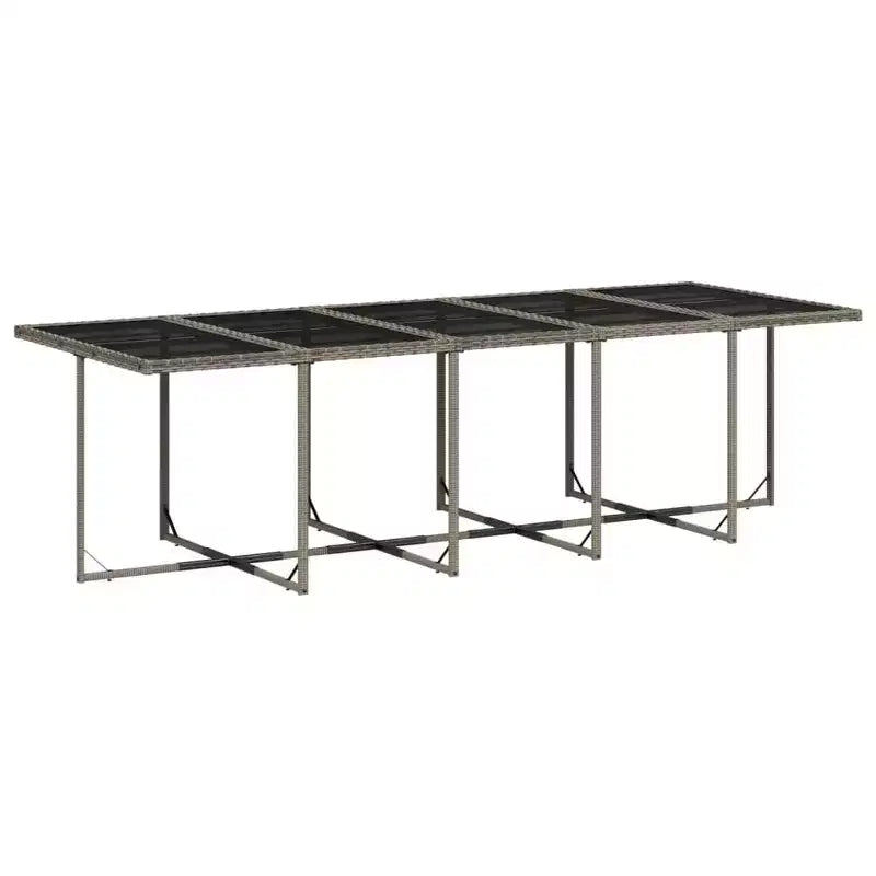 vidaXL Set da pranzo da esterno con 10 posti a sedere, in rattan PE, pieghevole, grigio