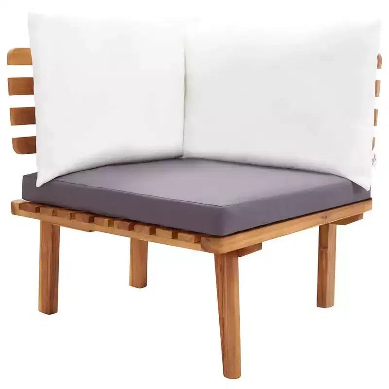 vidaXL Set Divani da Giardino con Cuscini Seduta Grigio Scuro, Cuscini Schienale Bianchi