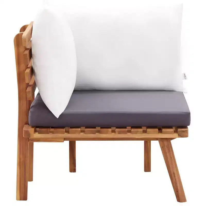 vidaXL Set Divani da Giardino con Cuscini Seduta Grigio Scuro, Cuscini Schienale Bianchi