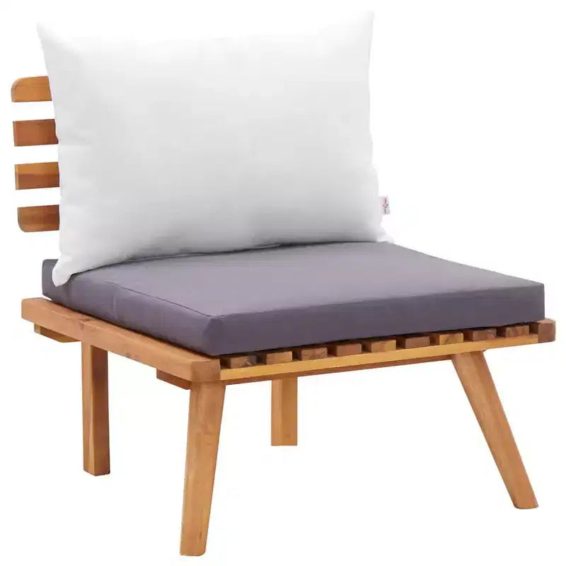 vidaXL Set Divani da Giardino con Cuscini Seduta Grigio Scuro, Cuscini Schienale Bianchi