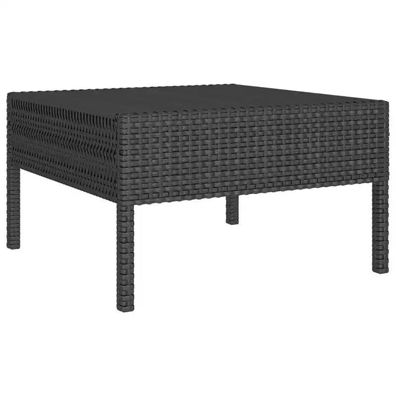 vidaXL Set Divani da Giardino Divano Sezionale da Esterno in Polyrattan Nero