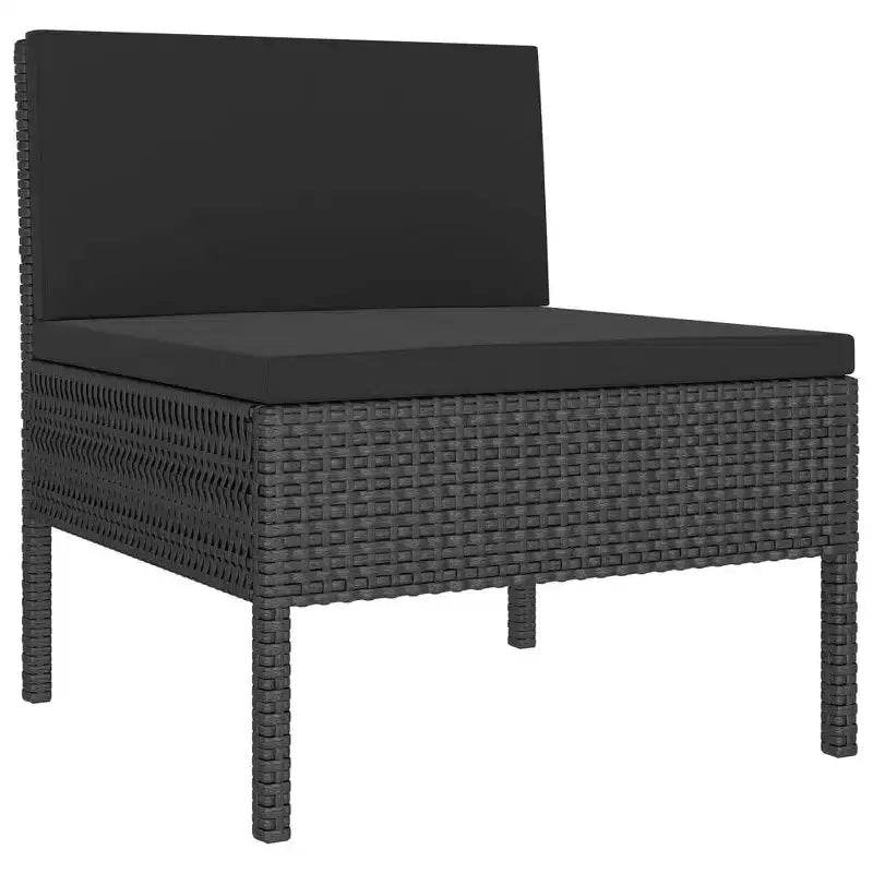 vidaXL Set Divani da Giardino Divano Sezionale da Esterno in Polyrattan Nero