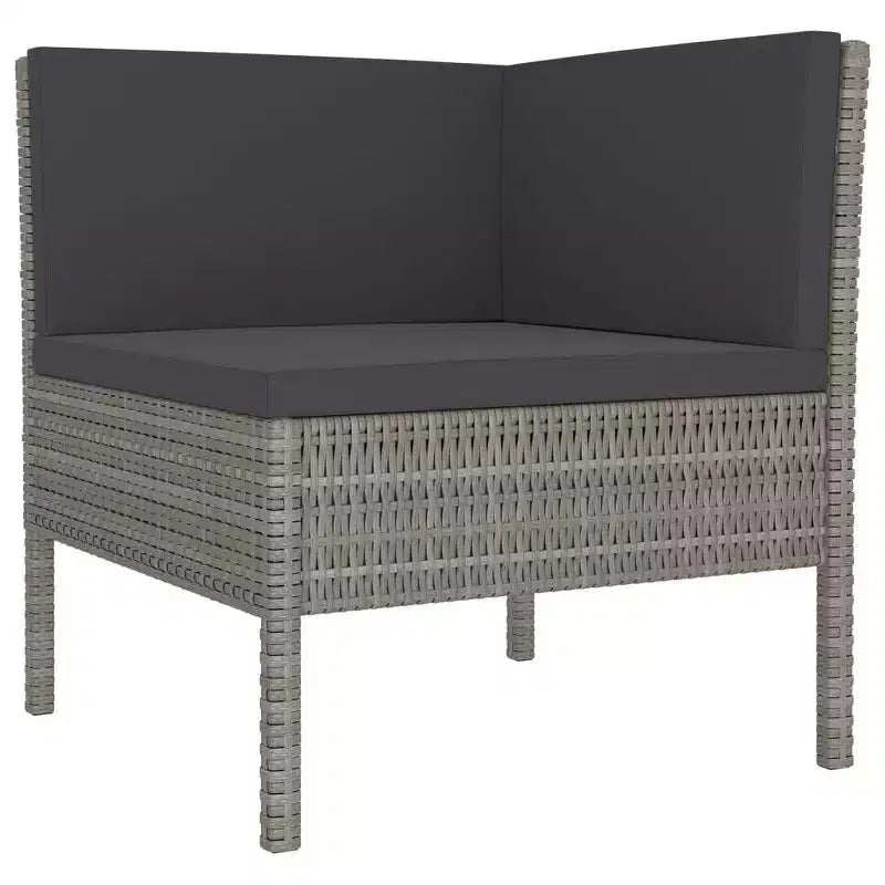 vidaXL Set Lounge da Giardino Divano Sezionale da Esterno in Polyrattan Grigio