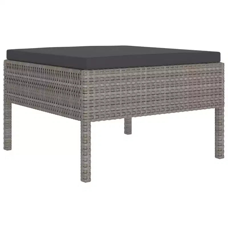 vidaXL Set Lounge da Giardino Divano Sezionale da Esterno in Polyrattan Grigio