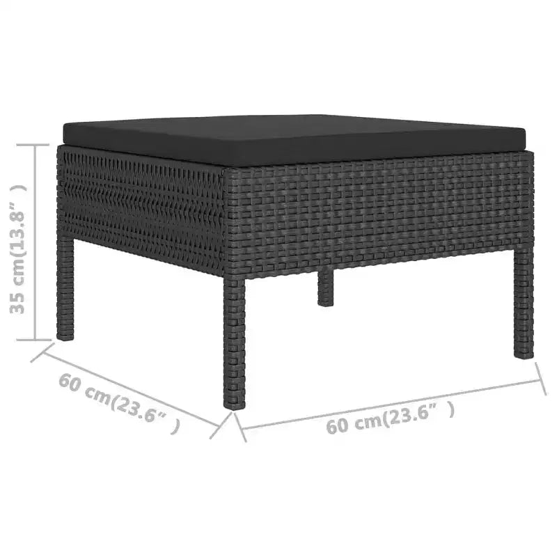 vidaXL Set Lounge da Esterno a 7 Pezzi con Cuscini - Rattan Sintetico, Nero - Resistente alle Intemperie, Mobili da Esterno con Morbidi Cuscini e Facile Montaggio
