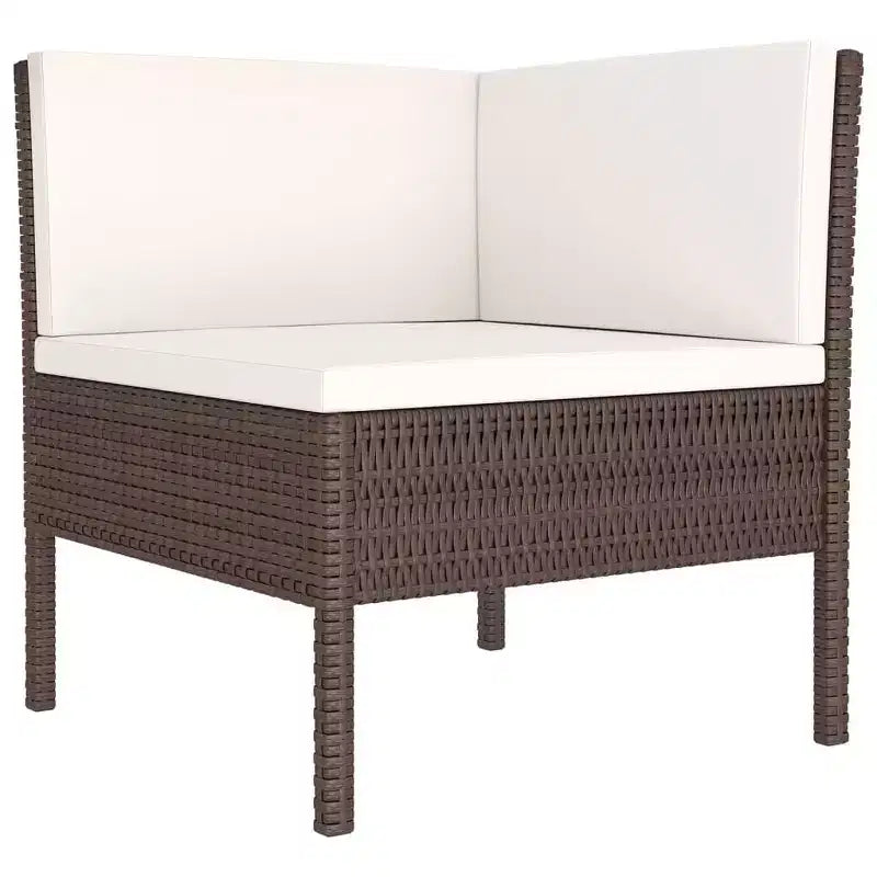 vidaXL Set Divani da Giardino Set Divano Sezionale da Esterno con Tavolo in Polyrattan Marrone