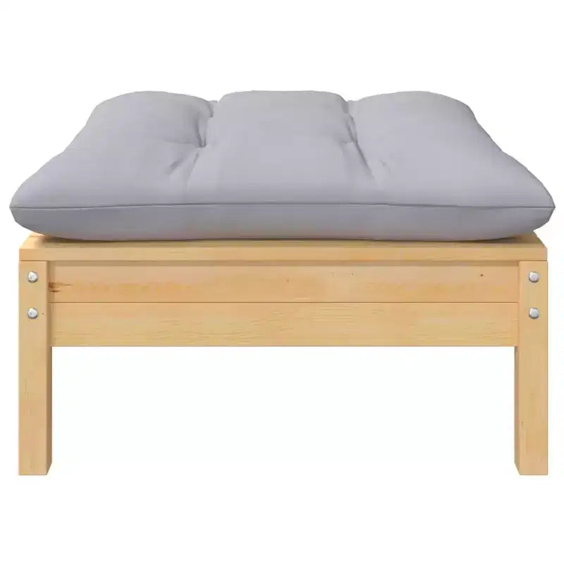 vidaXL Set Divani da Giardino 9 pz con Cuscini in Pino Massiccio - Marrone e Grigio