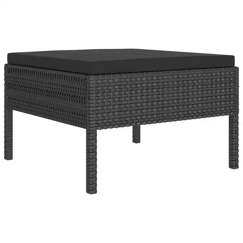 vidaXL Set Salotto da Giardino 10 pz - Polyrattan con Cuscini e Tavolino - Resistente agli Agenti Atmosferici, Facile da Pulire, Nero
