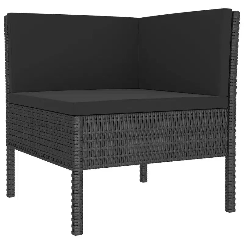 vidaXL Salotto da Esterno a 7 Pezzi - Mobili da Giardino in Polyrattan Resistente alle Intemperie con Cuscini Comodi e Fodere Rimovibili - Nero