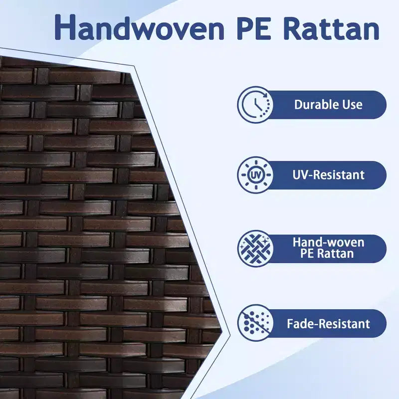 Set da conversazione da esterno in vimini e rattan da 7 pezzi UPTIOT