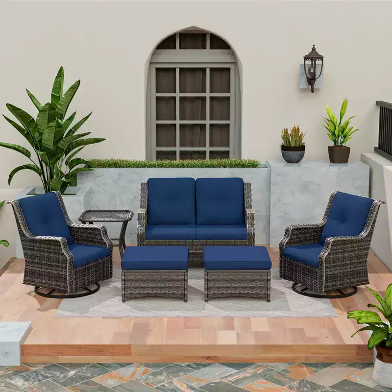 Set da conversazione per patio da esterno UPTIOT da 6 pezzi