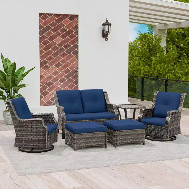 Set da conversazione per patio da esterno UPTIOT da 6 pezzi