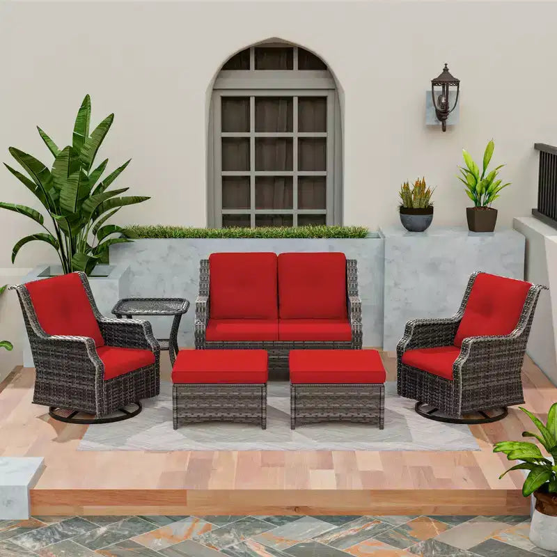 Set da conversazione per patio da esterno UPTIOT da 6 pezzi