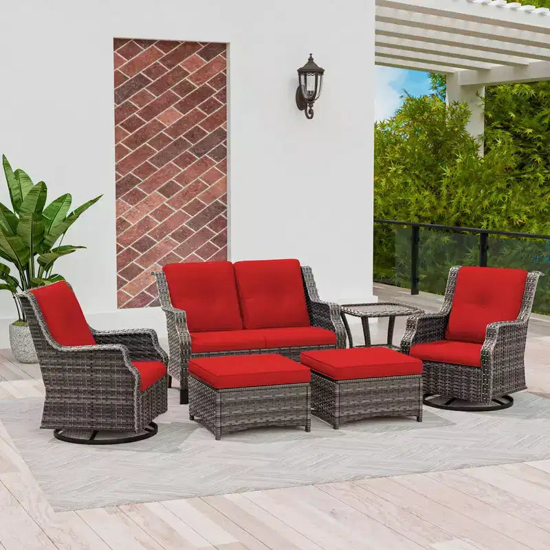 Set da conversazione per patio da esterno UPTIOT da 6 pezzi