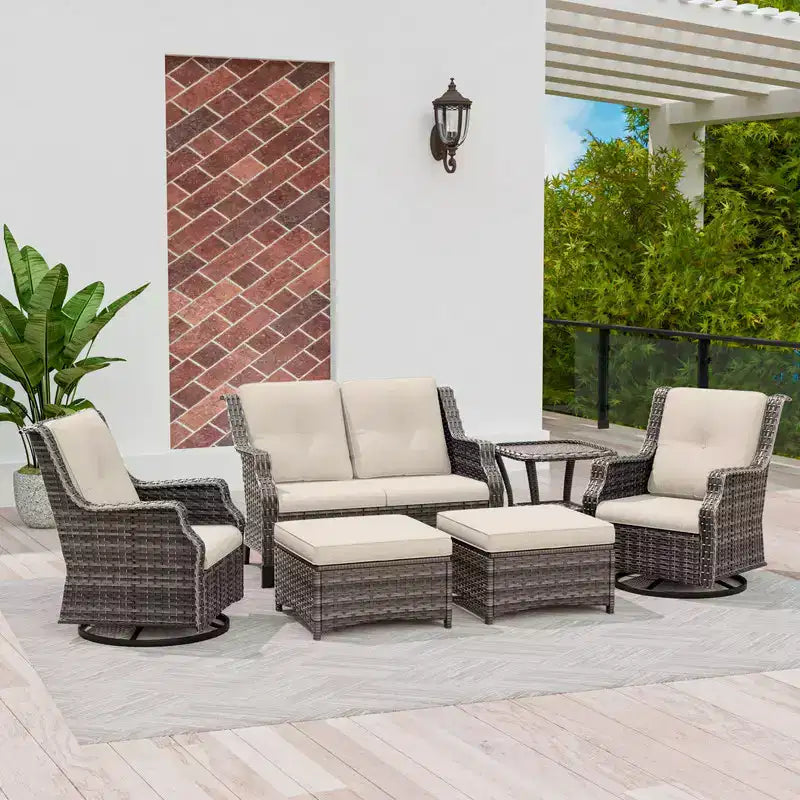 Set da conversazione per patio da esterno UPTIOT da 6 pezzi