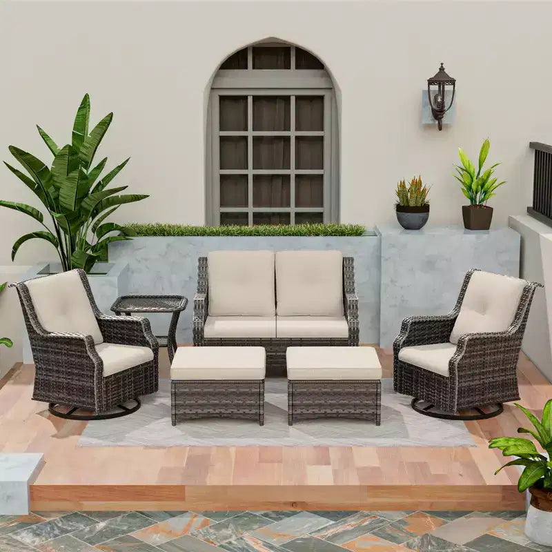Set da conversazione per patio da esterno UPTIOT da 6 pezzi