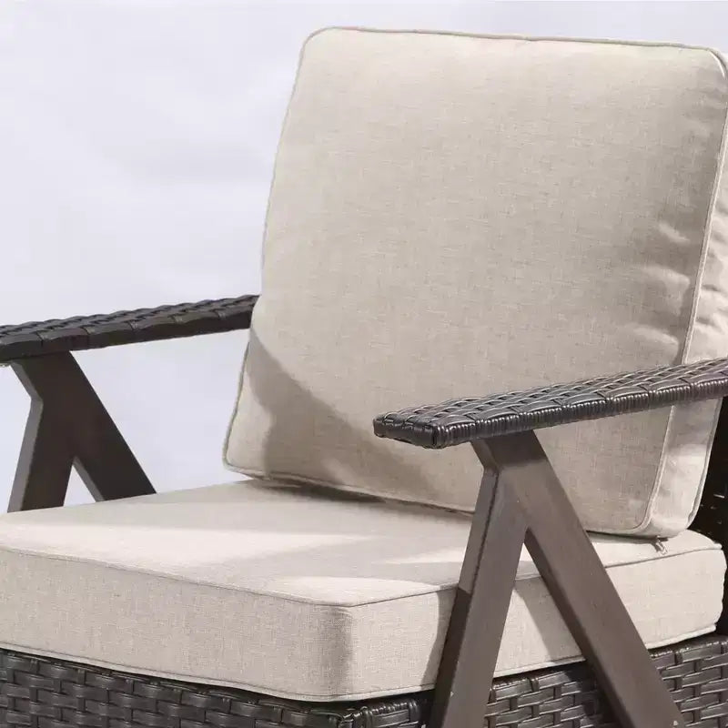 Set da Esterno UPTIOT a 7 Pezzi: Divano a 3 Posti, 2 Poltrone Girevoli a Dondolo, 2 Sedie Singole e 2 Pouf per il Comfort del Patio