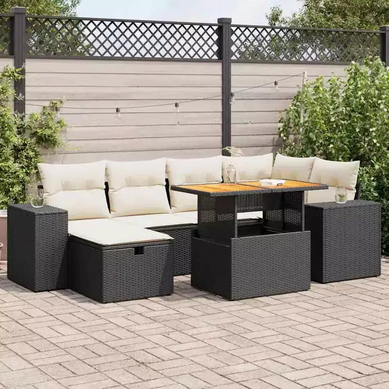 vidaXL Salotto da Giardino con Cuscini 7 pz in Polyrattan