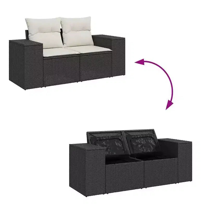 vidaXL Salotto da Giardino con Cuscini 7 pz in Polyrattan