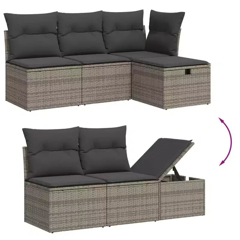 vidaXL Salotto da Giardino con Cuscini 7 pz in Polyrattan